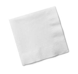 A white paper napkin