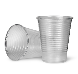 Clear plastic disposable cups