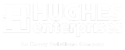 Hughes Enterprises logo in all white