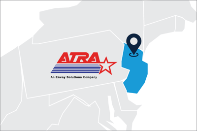 A U.S. Map showing Mid-Atlantic, New Jersey where ATRA is located