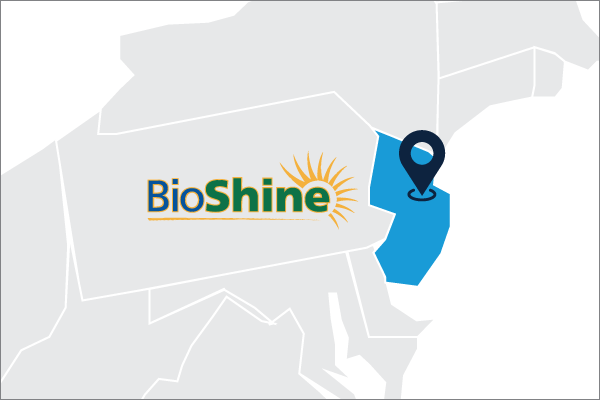 Bio-Shine location map showing mid-atlantic area