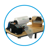 Protective packaging machine for bubble wraps