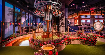 Indoor miniature golf with dine in facility