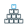 A pyramid of shipping boxes in an icon